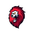 Roaring red haired lion vector mascot Royalty Free Stock Photo